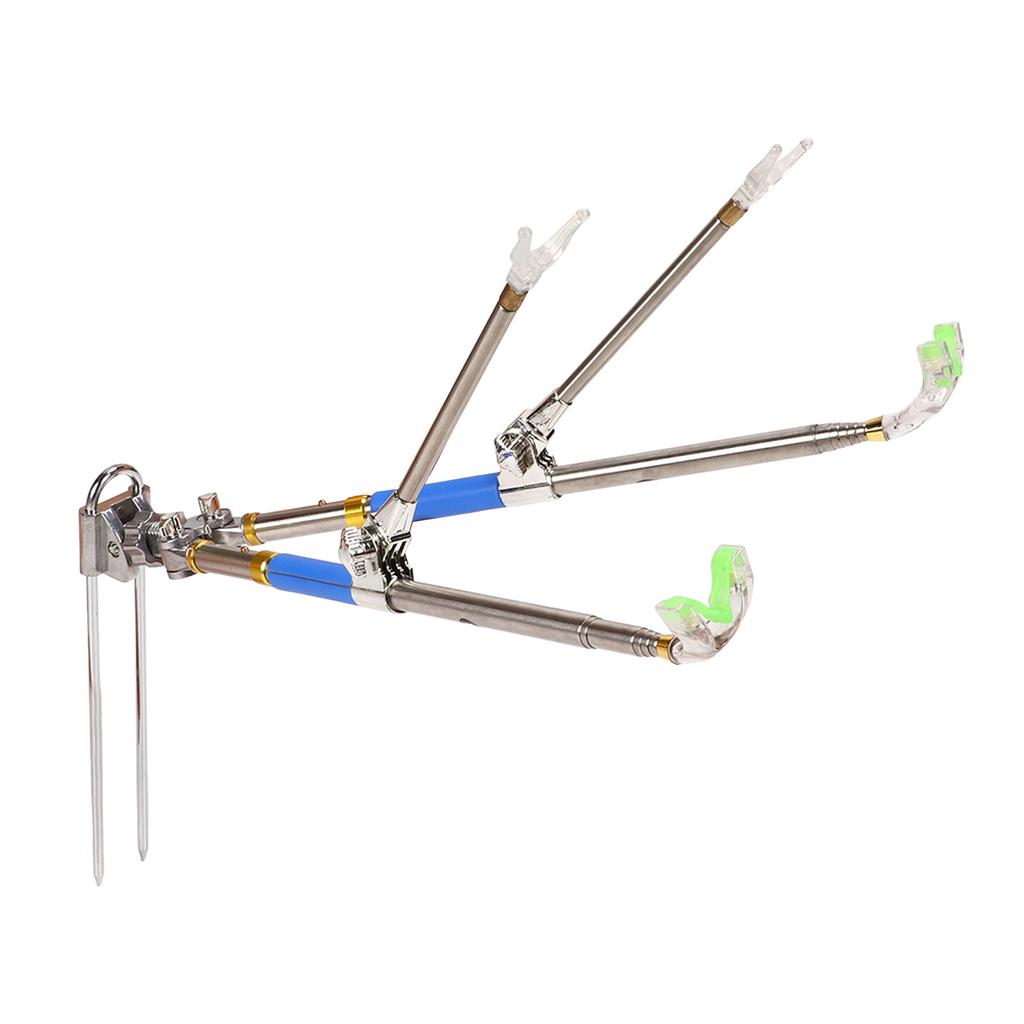 Telescopic Fishing Rod Support Stainless Steel 1.7m Fishing Box Bracket with Ground Insertion for Various Terrains