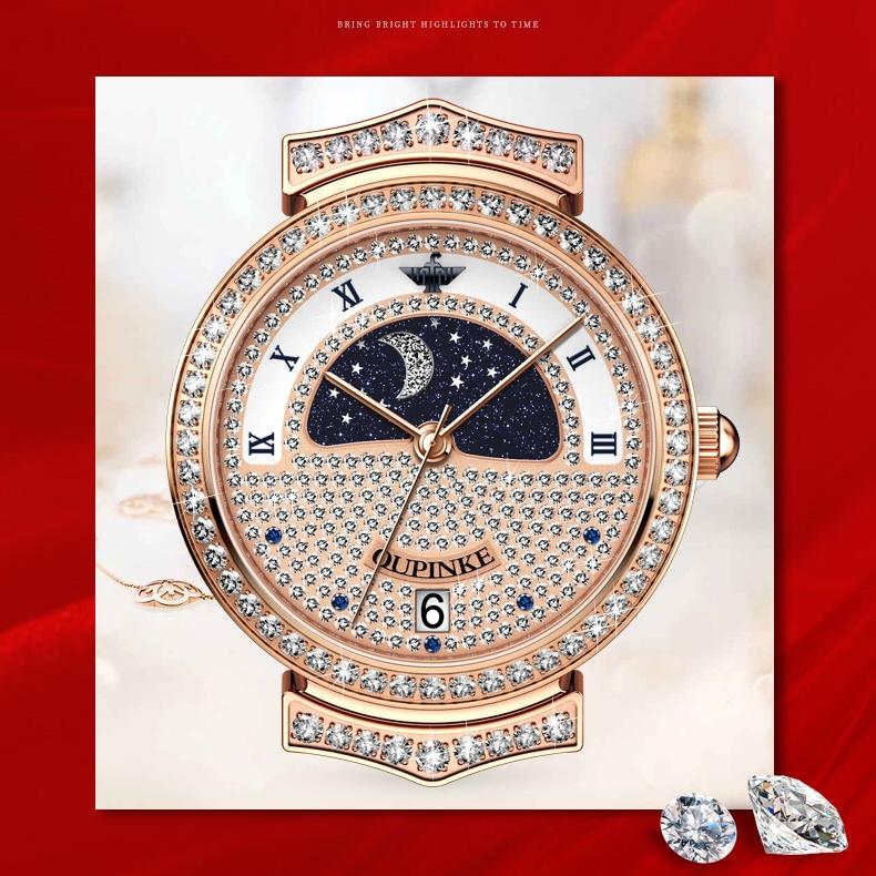 OUPINKE Brand Watches Fashion Full Star Flash Diamond Waterproof Quartz Watch Women's Watch Women's Watch