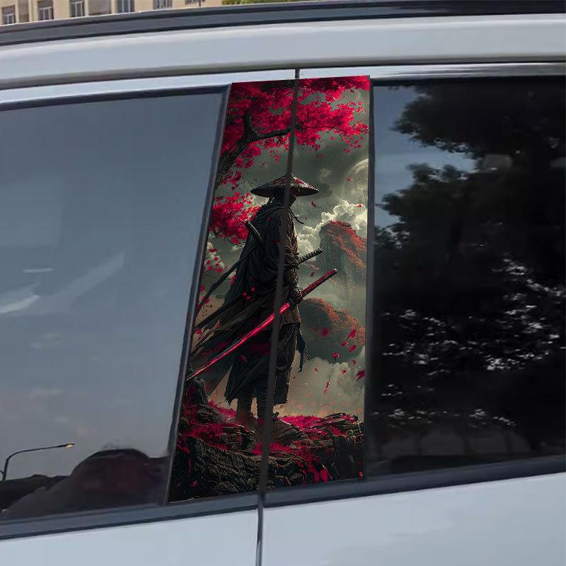 2PCS JDM Samurai Car Stickers Auto B Pillar Waterproof Center Column Decoration Cover Scratches DIY Car Doors Pillar Decals