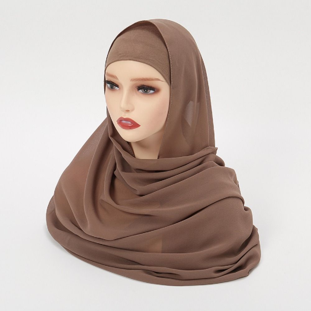 Plain Chiffon Chiffon Shawl Modal Hijab Cover Stylish Long Scarf Islam Inner Scarf