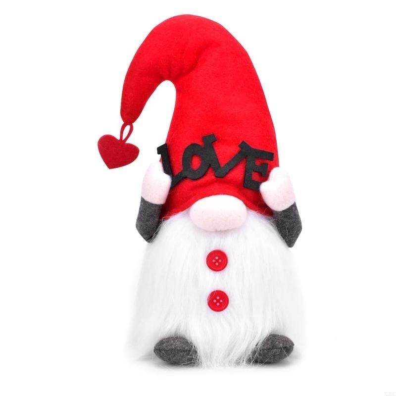 

Valentines Day Gnome Plush Scandinavian Tomte Elf Decorations LED Light Ornaments Swedish Tomte Dwarf Figurines X3UC