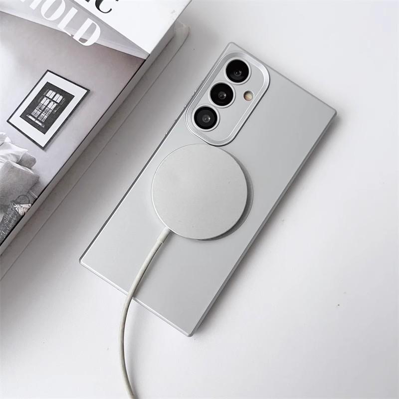 Samsung S24 Plus Silicone Square Case: Magnetic, Solid Color Protective Cover for S23 Ultra & S22/21.