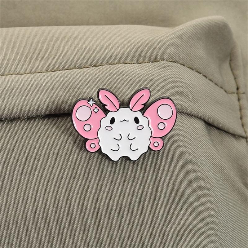 Blue Pink Bat Rabbits Enamel Pin Adorable Jewelry Gift For Friend