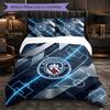 Manchester City Pattern 3 Pieces Bedding Set Soft Microfiber Duvet Cover with Pillow Cases for Bedroom