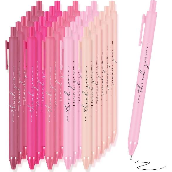 30pcs Thank You Pens Bulk Cute Multicolor Ballpoint Pen for Server Employee Appreciation Gifts for Nurse Coworker Office Staff Team Teacher