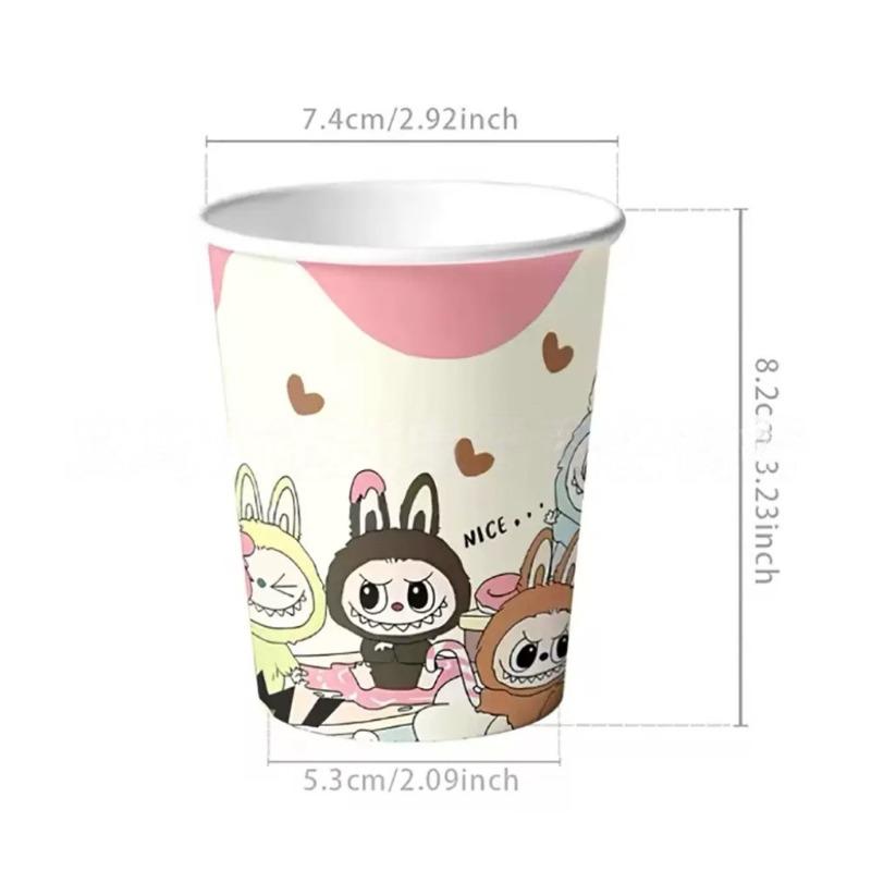 New super cute birthday tableware party theme disposable paper plate tissue paper cup tablecloth flag cross