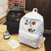 Rose Pattern Women Ladies Canvas Shoulder School Bag Girls Backpack Satchel