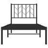Vidaxl Metal Bed Frame with Headboard, Black, 75X190 Cm