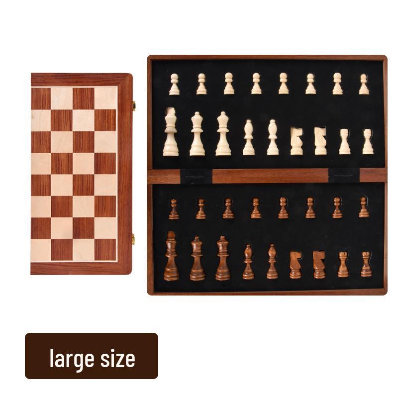 Premium Rosewood Magnetic Foldable Chess Set - High-Quality International Toy