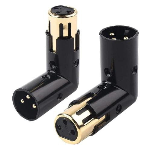 

MAKIVI 2-Piece Adjustable Audio Adapter Plug, Male to Female Right Angle XLR Adapter, XLR Conversion and High-Performance 3-Pin XLR Design, XLR Cable