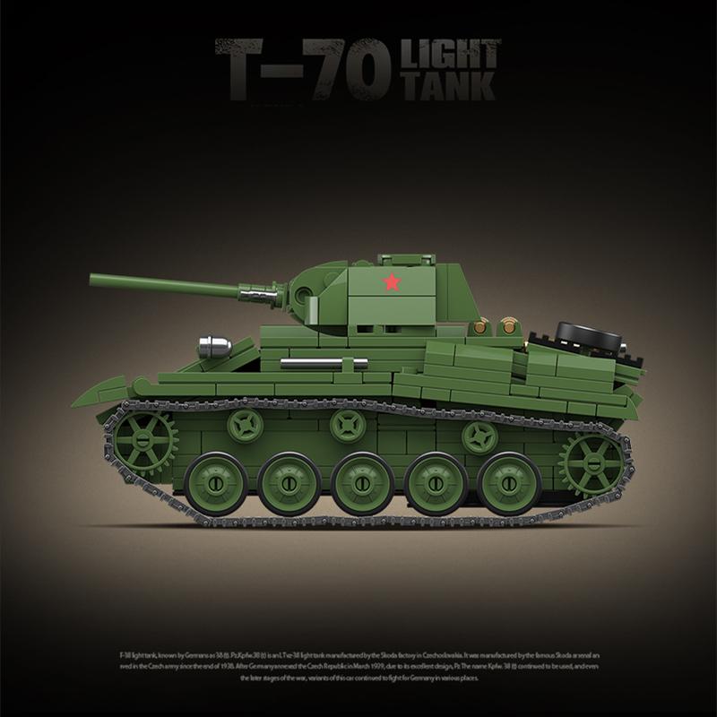 99A Armored Vehicle Children's Gift Model 2025 New Small Particle Building Blocks Puzzle T-70 Tank Assembly Toy
