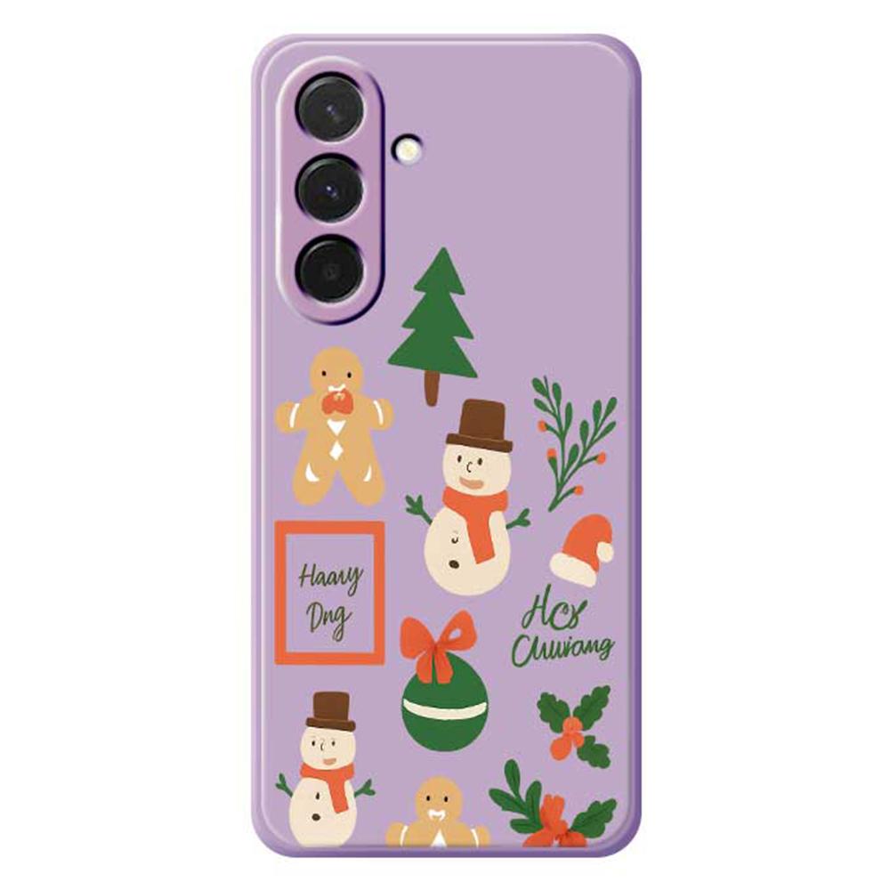 For Samsung Galaxy A36 5G Case Christmas Snowman Pattern Printing Straight Edge TPU Phone Back Cover