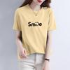 White Letter Print Oversized 100% Cotton Short-Sleeve T-Shirt