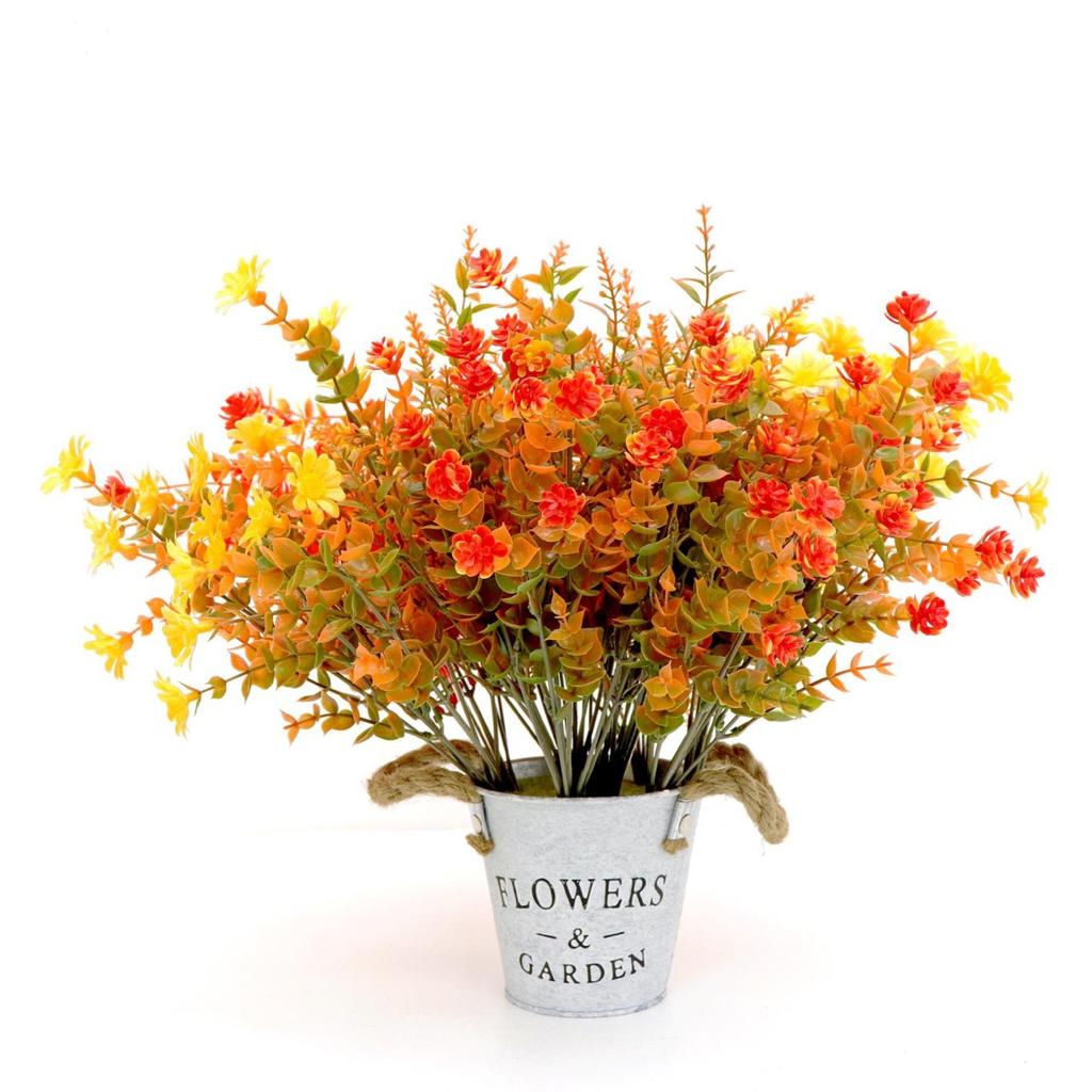 Autumn Simulation Artificial Plastic Flower Eucalyptus Daisy Violet Lavender Bundle Home Wedding Birthday Photo Props Decoration