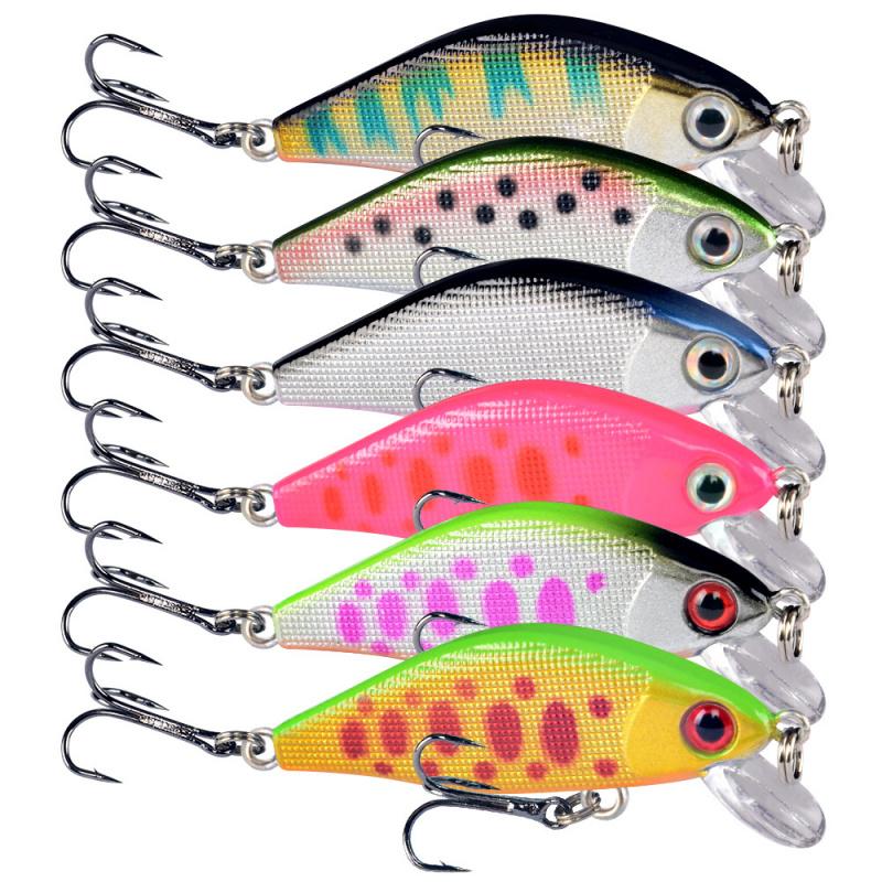 6 Stück 5 cm 4,3 g 0Hochfester Haken, Mikro-langsam sinkende Minnow-Köder für Mikro-Fischerei, Weitwurf-Köder für Fischart
