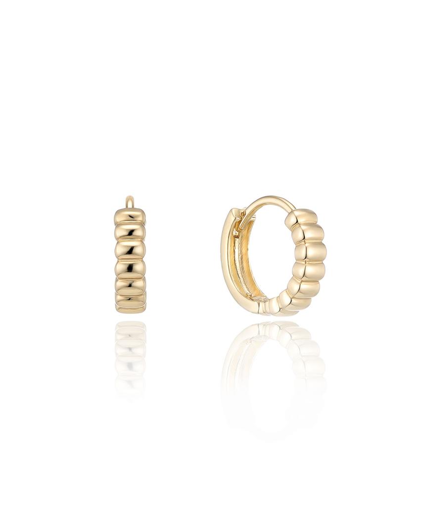 Lloyd Reversible Ring & Puff 10K Gold One-Touch Ring Earrings Lotp3012T