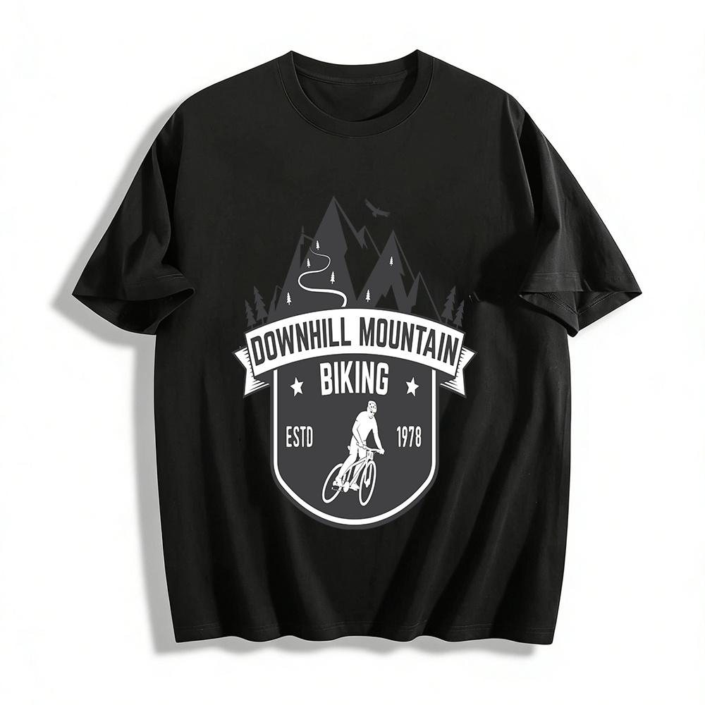 

Vintage Downhill Mountain Biking Print T-Shirt ESTD1978 Outdoor Rider Top Pure cotton T-shirt XXS