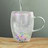 Double Layered Dried Flower Glass Cup Creative Pattern Mugs High Borosilicate Insulated Cup Kitchen Drinkware Home Accessories