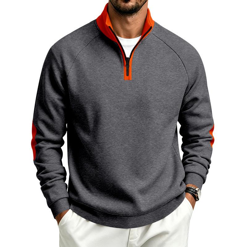 Men S Loose Stand Collar Fleece Zip Up Casual Sweatshirt