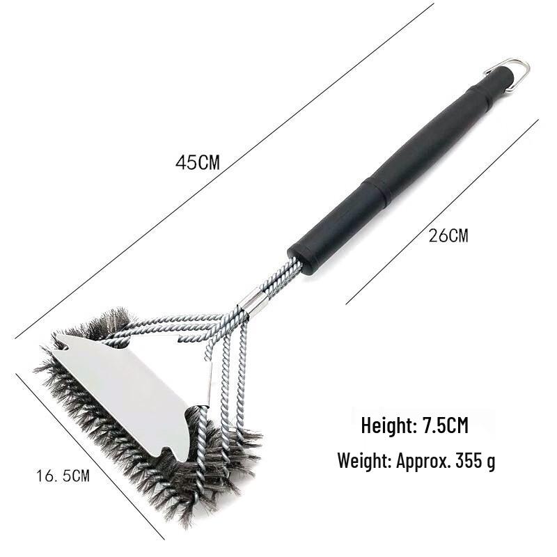 BBQ Grill Steel Wire Cleaning Brushes with Scraper - 2 Pack