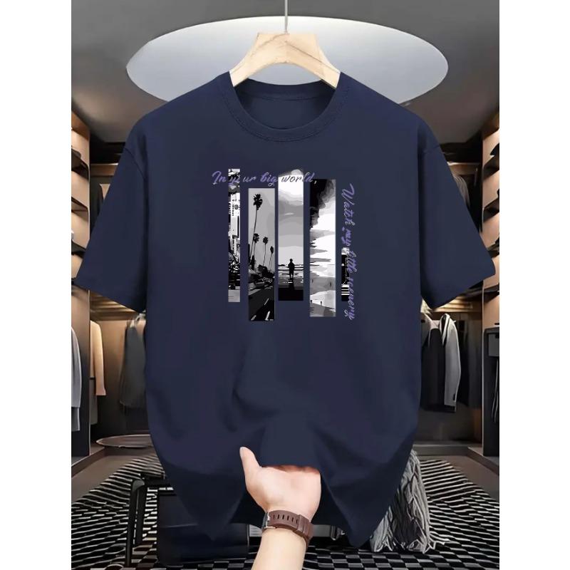 

Printed casual sports outdoor men s short-sleeved T-shirt summer men s tops XL