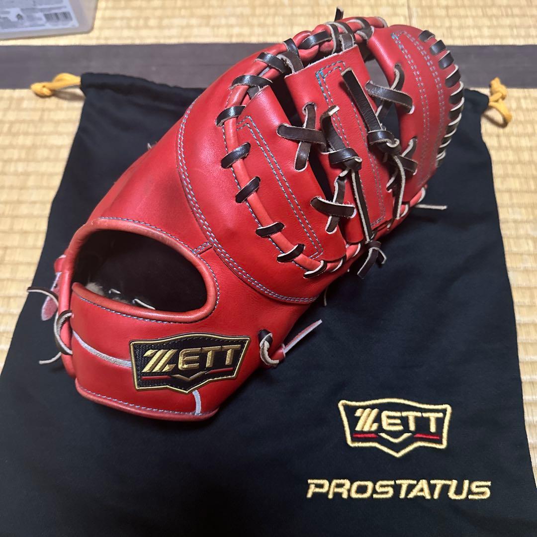 Used ZETT PROSTATUS Hardball First Mitt Suzuki Stamp