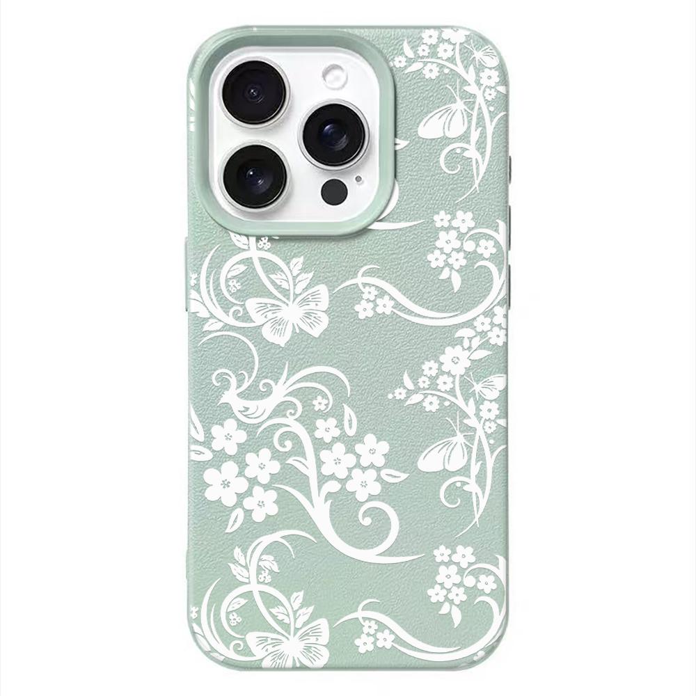 Full Screen White Vine Flowers Phone Case For IPhone 17 Air 16 Pro Max 15 14 13 Plus 12 11 Shockproof Protective Durable Cover
