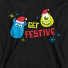 Monsters Inc Childrens/Kids Get Festive For Christmas Mike & Sulley Heather Hoodie