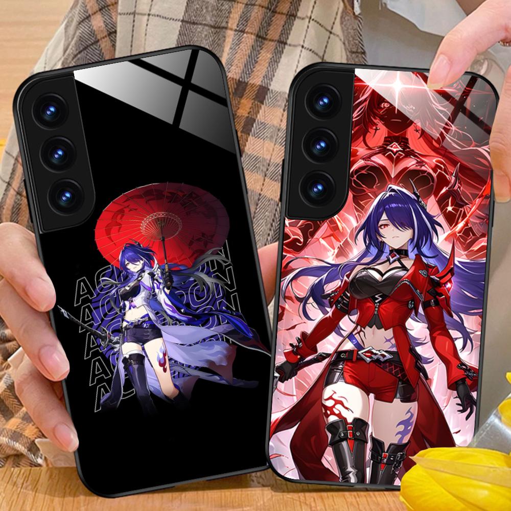HSR Acheron Glass Mobile Phone Case for Samsung Galaxy S26 S25 S24 S23 S22 S21 S20 Note20 Plus FE Ultra Colorful Cover