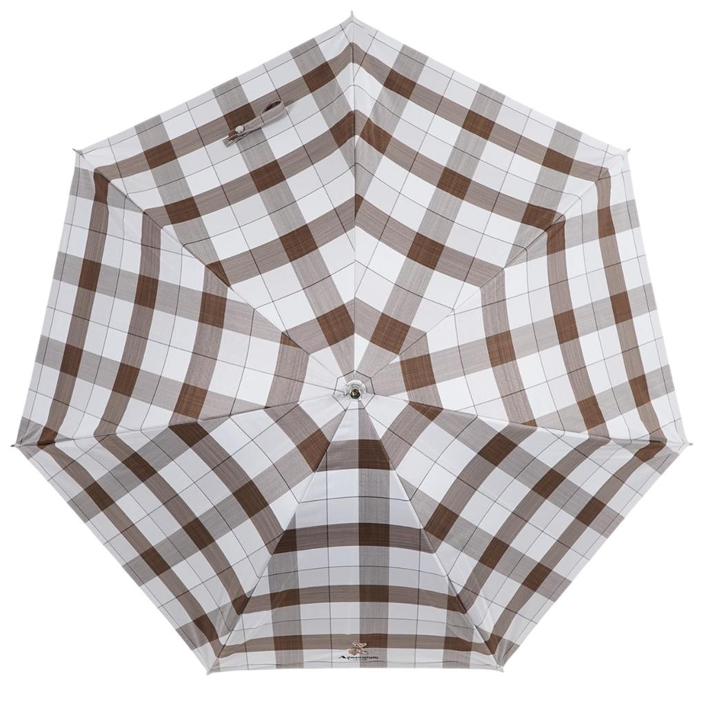 AQUASCUTUM Folding Full For Sunny and Rainy First Class Heat UV UV LONG UMBRELLA 1AQ Check Brown Parasol, Shading, Lightweight, Days, Women's