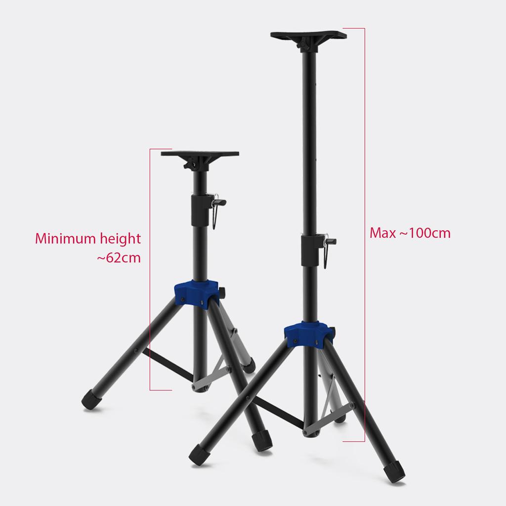 Speaker Stand Studio Monitor Speaker Tripod Stand Heavy Duty Telescoping Height Adjustable Non slip Three point
