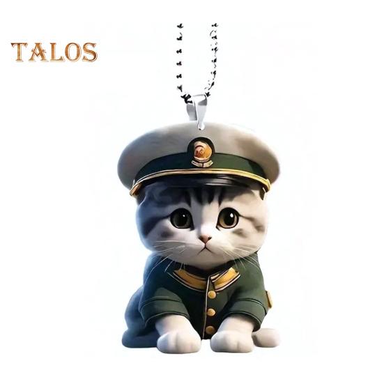 Cat Pendant Car Ornament Hanging Realistic Animal Cat Rearview Mirror Hanging Decor Acrylic Car Charm Party Festival Gift for Car Lovers