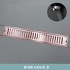 Black Stainless Steel Shower Drain Bathroom Rose Gold Rectangle Anti-odor Filter Hair Catcher Waste Grates Floor Drain 600MM