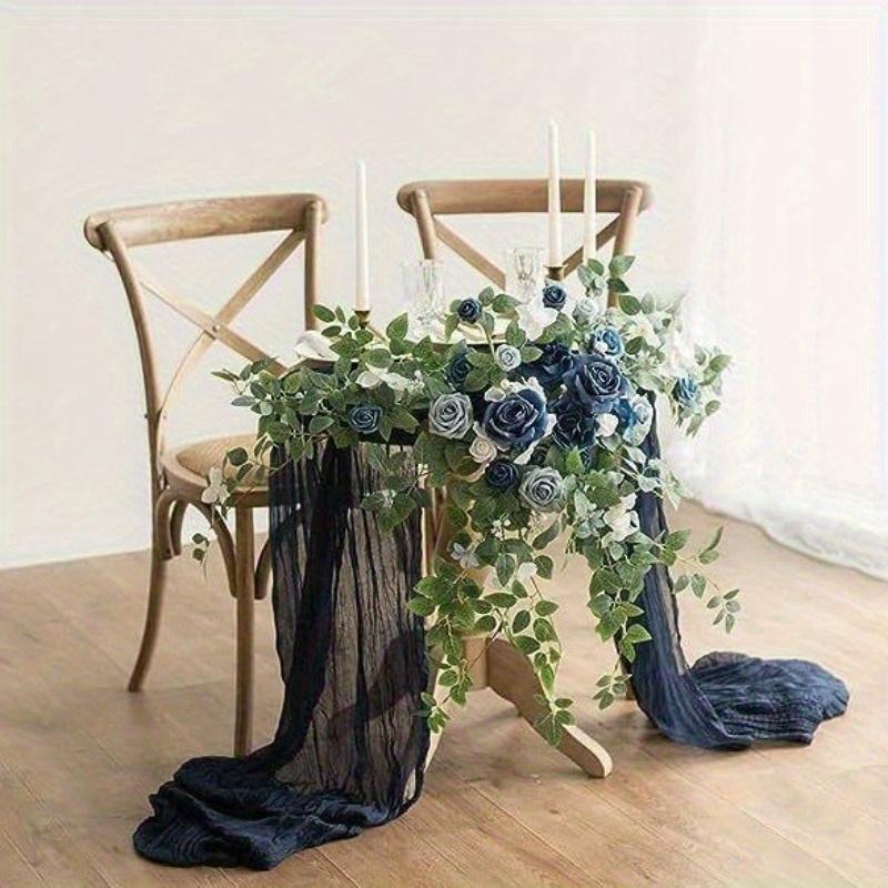 2Pcs Artificial Rose Green Plants Flowers Pendant Centerpieces for Outdoor Yard Patio Garden Wedding Arch Holiday Party Home Decor Gifts for Friends