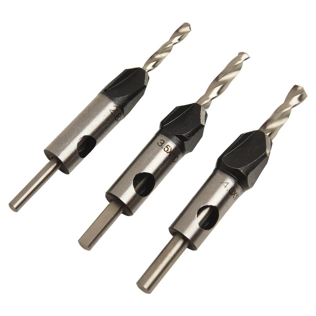 Woodworking Countersink Drill Bits Set with Hexagonal Shank and Depth Stop