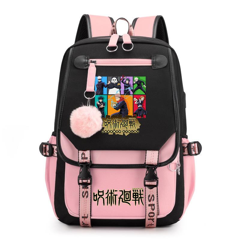

Spell Return Printed Backpack USB Ridge Protection Burden Reduction Student School Bag Simple Versatile Canvas Bag 46*29*16cm