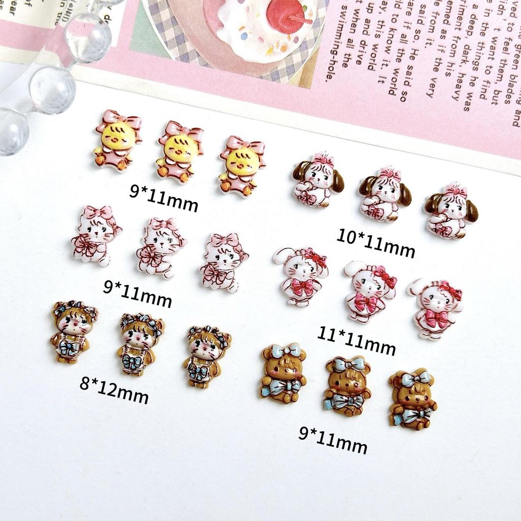 3D Cute Bear Nail Art Accessories: Mixed Style Cream Glue for DIY