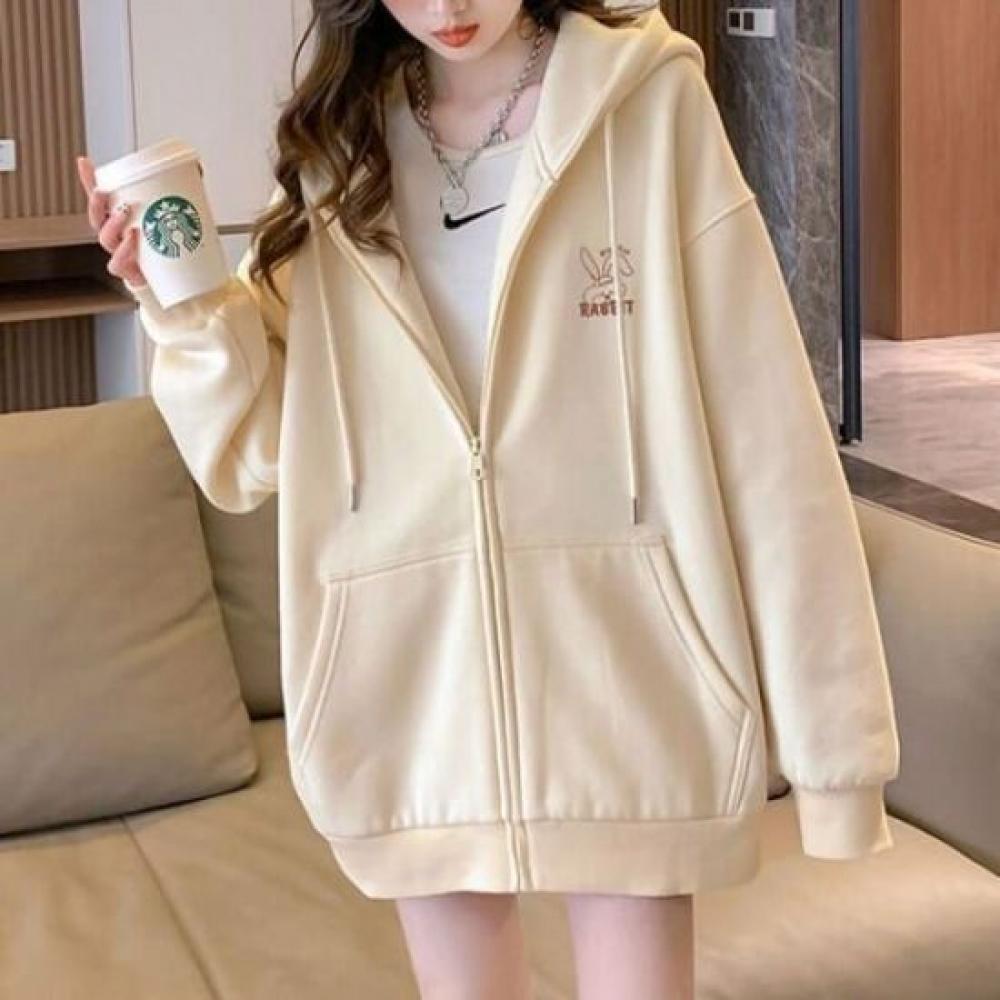 Navava Women Casual Daily Long Sleeve Hooded Zip Up Nc318