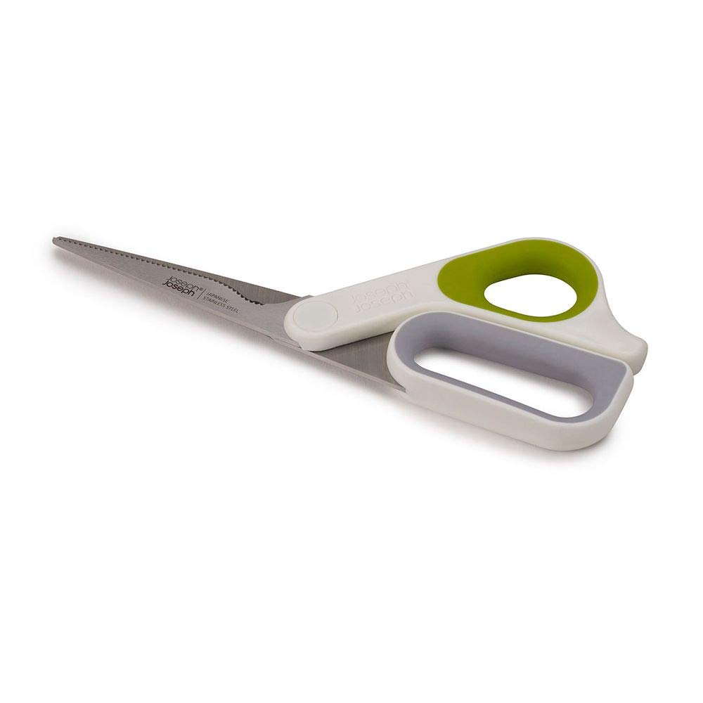 

Joseph Joseph Power Grip - Kitchen Shears with Integrated Thumb Grip and Herb Stripper, White/Green [Authentic] 10302