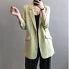 Chiffon Anzugjacke Damen Sommer Koreanisch Locker Weiß Dünn Lang Blazer Jacke Einfarbig Sonnenschutz Hemd Damen Blazer