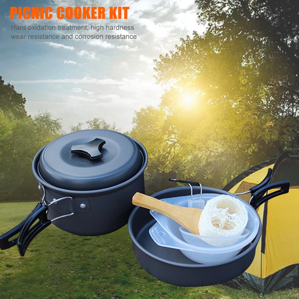 Buy Camping Cookware Outdoor Travel Aluminum Cooking Kits Picnic for 1