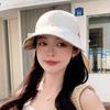 Plaid double-sided equestrian hat for women with small wide brims and versatile sun hats in summer, masks can be hung, quick-drying peaked caps