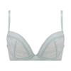 AMOSTYLE BY Triumph Entry Collection Bra Panty Set M007 D70M Push-Up & (Moisture Flower) Women's (Blue)