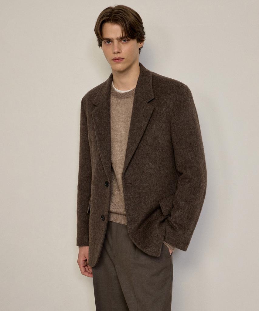 JILLSTUART NEWYORK MEN Hairy Touch Herringbone Oversized Jacket - Brown (Jnja6D201W2)