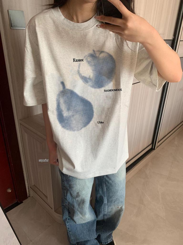 American Retro High Street Pure Cotton Loose-Fit Women’s Half-Sleeve T-Shirt, Summer 2025 New Design.