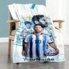 Messi 265 Personalized Text Blanket Throw Customizable Blanket Comfortable Perfect for Office Chair Chair Nap Seaside All-Season Use
