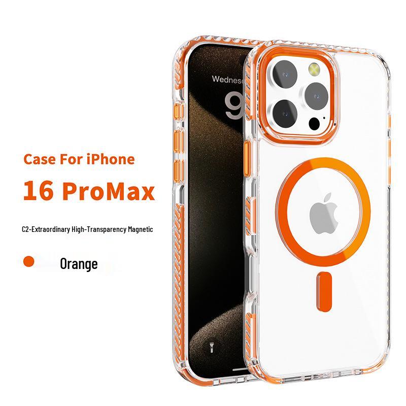 Apple 16 Plus iPhone 17 Pro Max Transparent Drop-Proof Magnetic Phone Case