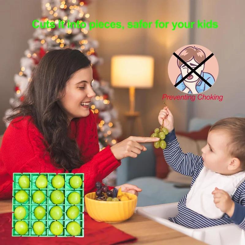 New Product Ideas Slicer Home Kitchen 16pcs Grapes Cherry Tomatoes Salad Cutter Slicer Half or Quarter Cutting 16Pcs at a Time