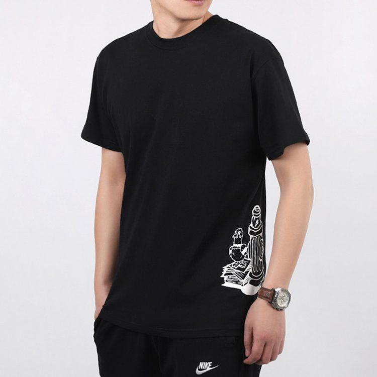 Nike T-shirts Heren Zwart Ronde Hals Normale Rechte Pasvorm CU0299-010