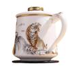 Dragon Rising White Porcelain Filter Tea Cup